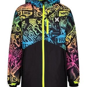 Hurley Youth XL Heavy Weight Snow Hooded Jacket Multi-Colored